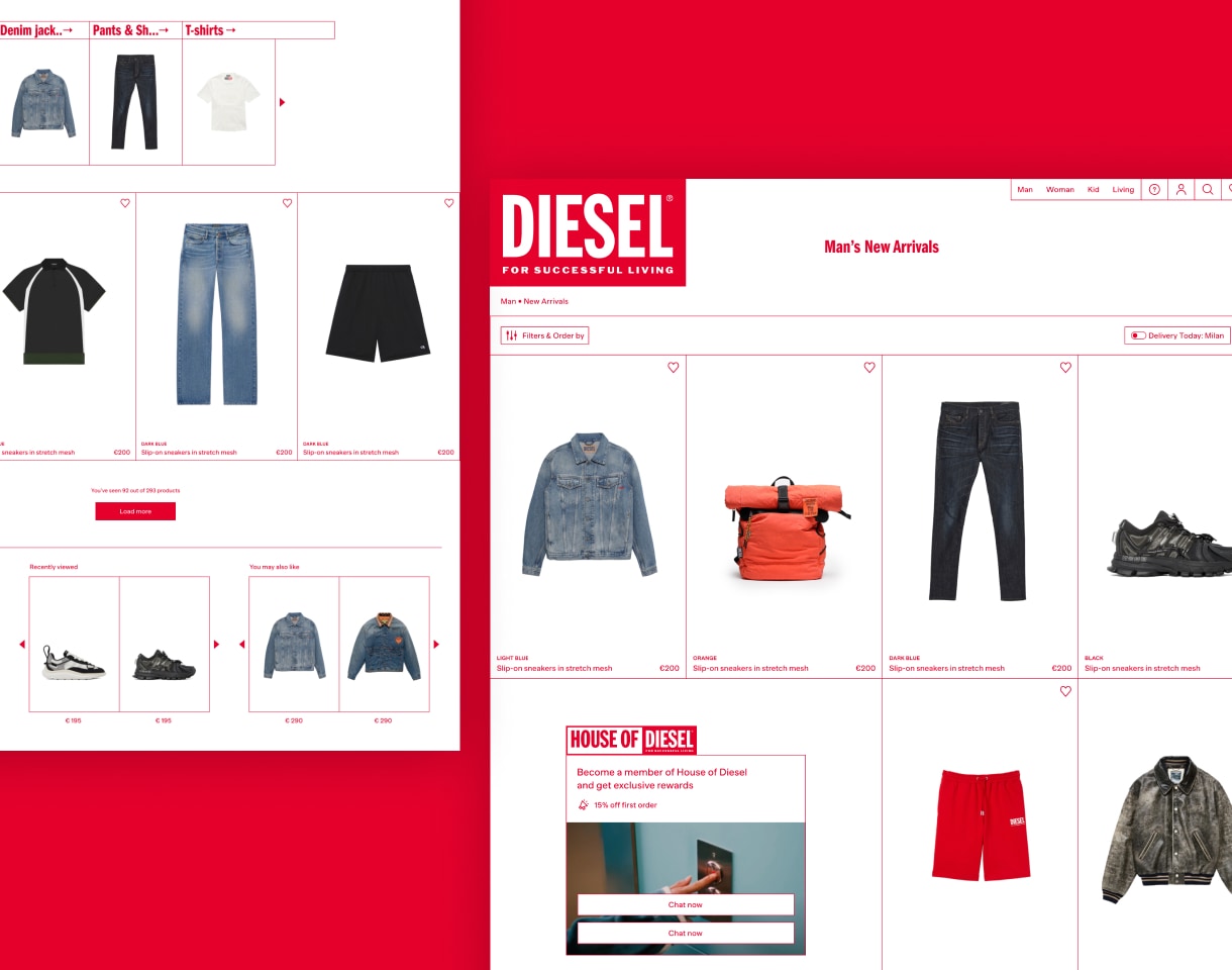 Diesel product listing page