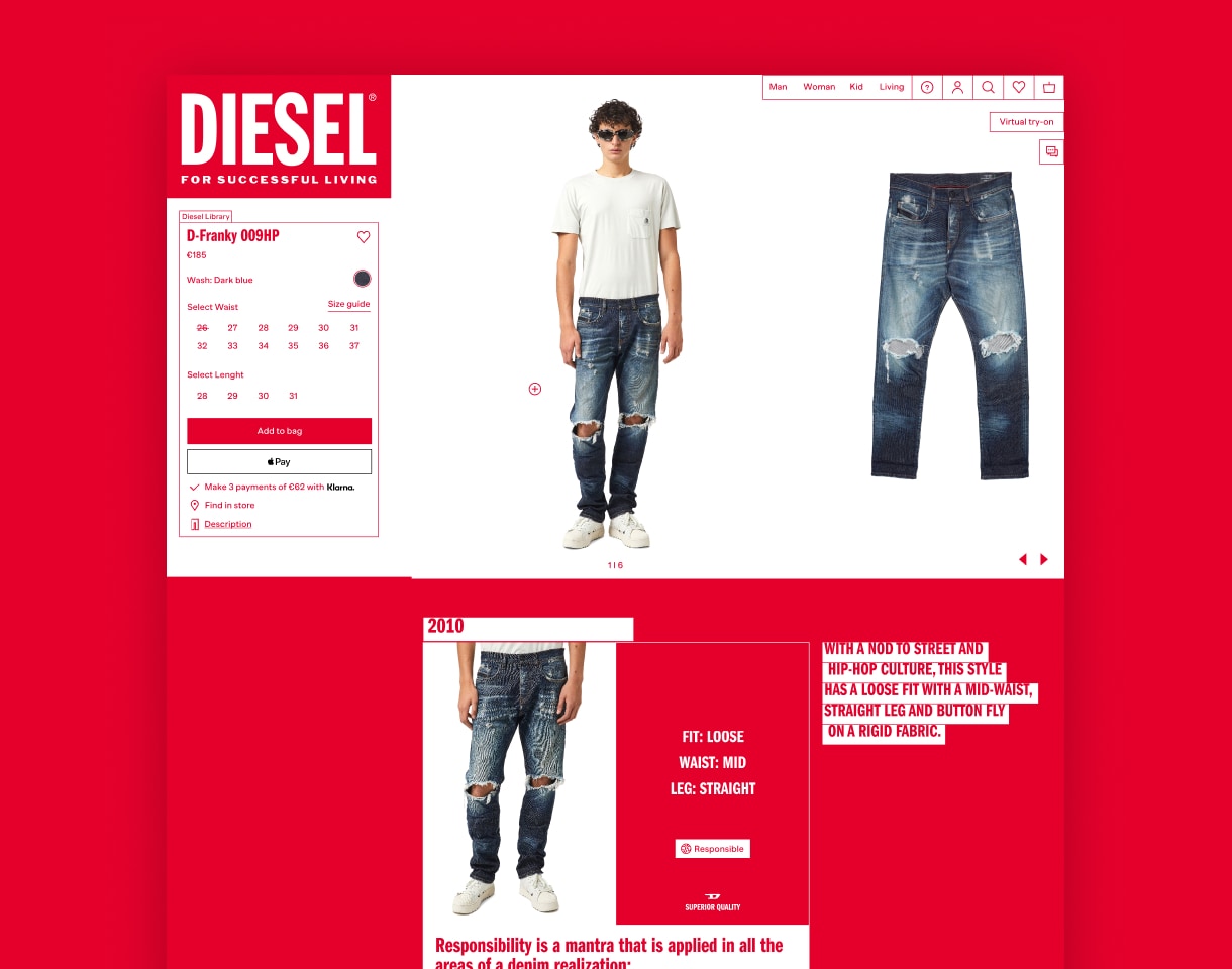 Diesel product page